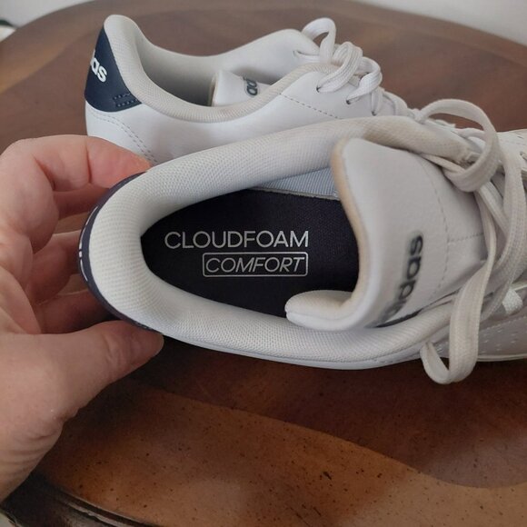 Adidas Advantage 2.0 Women Tennis Shoes White Navy Blue Lace Up Comfort Sz 7 EUC - Picture 7 of 11